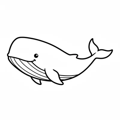 A huge blue whale facing the viewer from the side, its enormous tapered oval coloring page