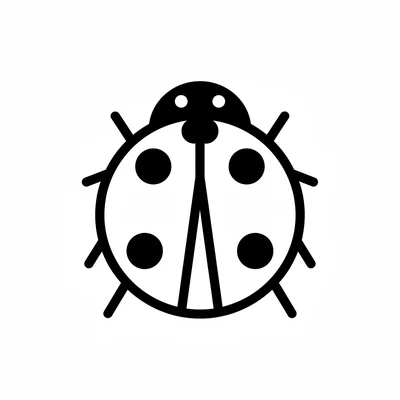 A round red ladybug facing forward from above, its circular red body with four coloring page