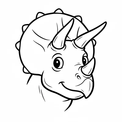 A Triceratops family of three walking in a line from largest to smallest, the b… coloring page