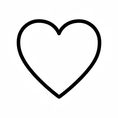 A big bold heart facing the viewer, its two large rounded lobes at the top coloring page