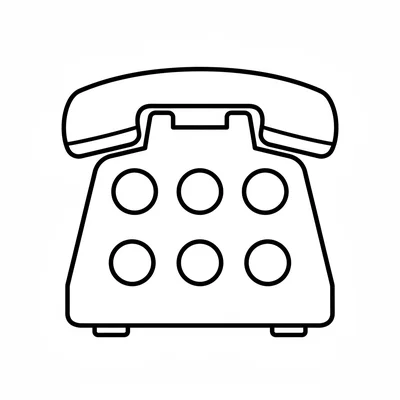 A big simple telephone with a rectangular base body and a handset resting coloring page