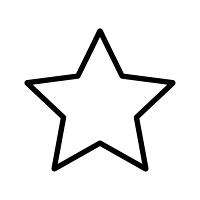 A large five-pointed star facing the viewer, its five thick triangular points coloring page
