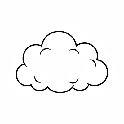A large puffy cloud facing the viewer, its shape built from five or six coloring page
