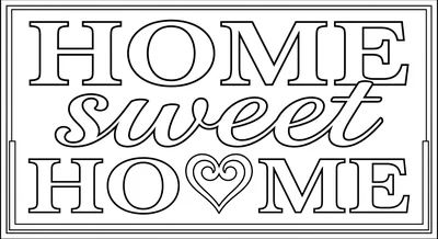 Render the exact text 'HOME SWEET HOME' in Chalkboard Sign… coloring page
