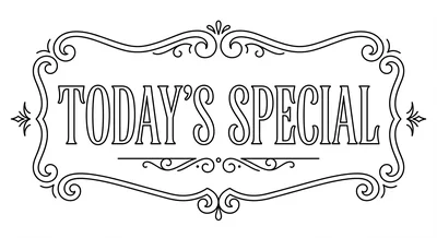Render the exact text 'TODAY'S SPECIAL' in Chalkboard Sign… coloring page