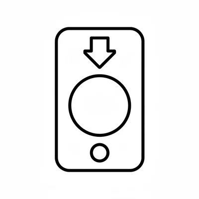 A simple round door bell pull handle mounted on a simple rectangular base coloring page