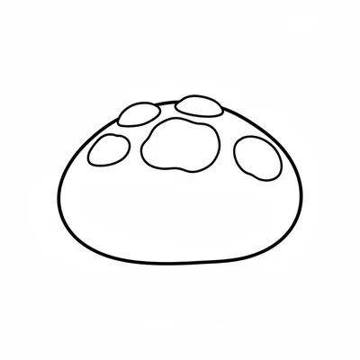 A round moss-covered stone with a simple smooth surface and a patch of rounded coloring page