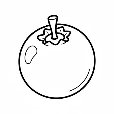 A single fat blueberry viewed close up, a round plump berry with a small coloring page