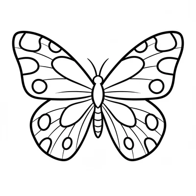 A single large butterfly with four broad rounded wings covered in simple oval coloring page