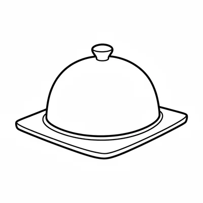 A single round butter dish with a domed lid and a flat rectangular base, viewed coloring page
