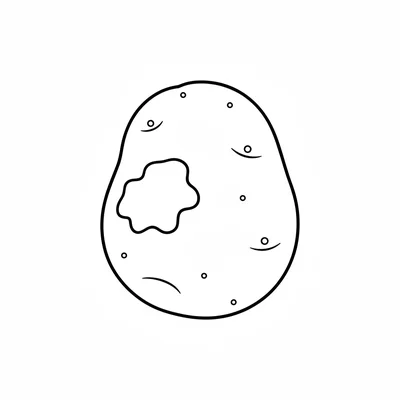 A single round potato with a simple bumpy skin and a few small sprouting eyes coloring page