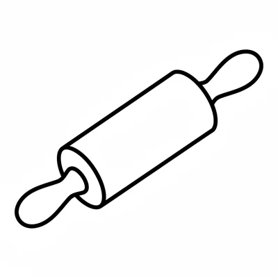 A simple wooden rolling pin with two rounded handles on each end coloring page