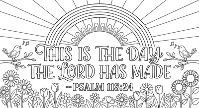 Render the exact text 'THIS IS THE DAY THE LORD HAS MADE' i… coloring page