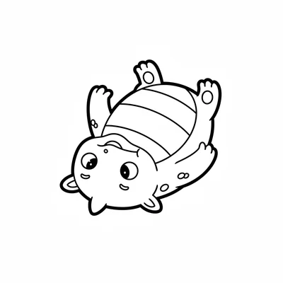 A plump dragon lying on its back with all four legs in the air, belly facing coloring page