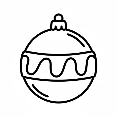 A round Christmas ornament ball with a loop cap at the top and a simple coloring page