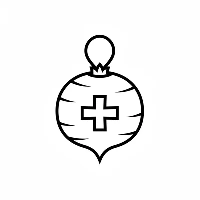 A simple round lantern carved from a turnip shape with a pointed oval top coloring page