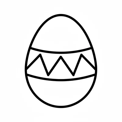 A single Easter egg shape with a simple zigzag stripe pattern around coloring page