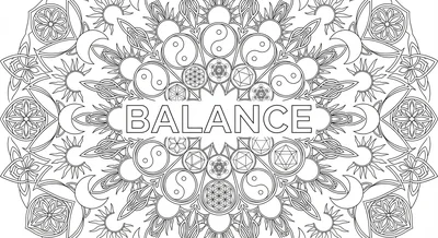 Render the exact text 'BALANCE' in Geometric Sans-Serif sty… coloring page