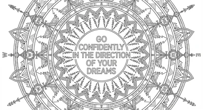Render the exact text 'GO CONFIDENTLY IN THE DIRECTION OF Y… coloring page