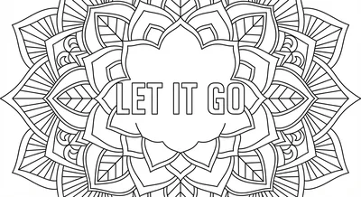 Render the exact text 'LET IT GO' in Geometric Sans-Serif s… coloring page