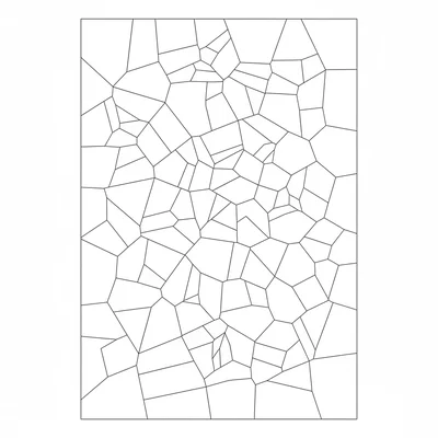An abstract composition of irregular polygons filling the entire space, created coloring page