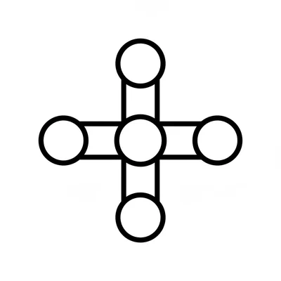A simple cross mandala with 4 thick arms of equal length forming a plus sign coloring page
