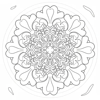 A lichen mandala showing the radially symmetrical growth pattern of a rosette coloring page