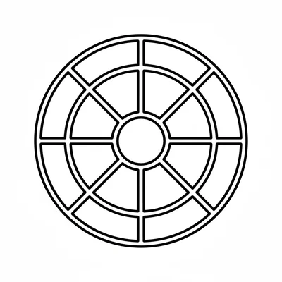 A mandala made of 5 concentric circles of increasing size, with 5 thick bold coloring page