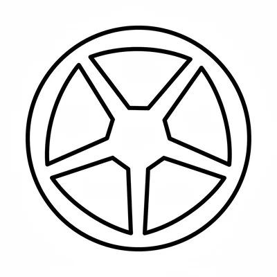A mandala made of 6 large triangles pointing inward arranged in a ring, their coloring page