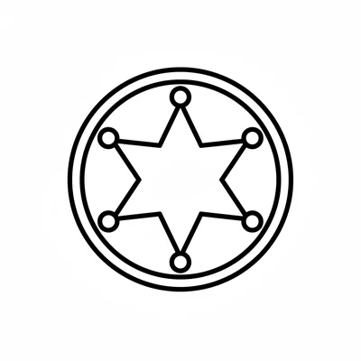 A mandala made of a large 8-pointed star with each tip ending in a small coloring page
