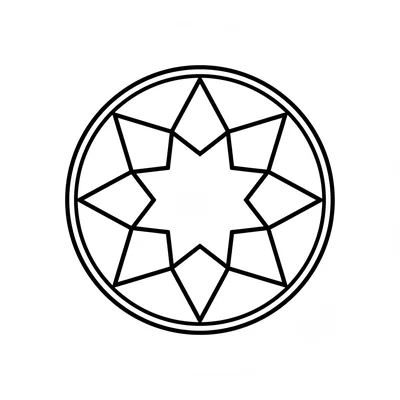 A mandala made of two offset squares creating an 8-point star pattern coloring page