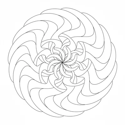 A timed-exposure star trail mandala, the composition suggesting long-exposure coloring page