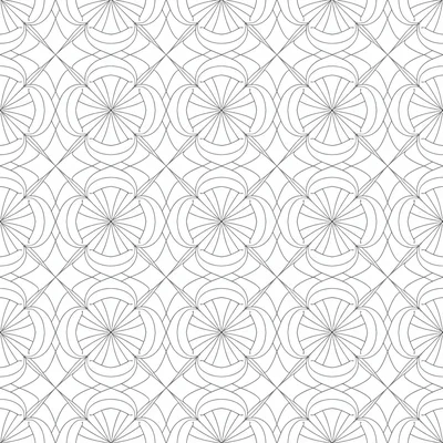 A zentangle composition based on 'Phicops', a repeating tile of fan shapes that coloring page