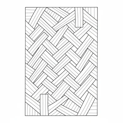 A zentangle composition based on the 'Hollibaugh' tile, a series of long coloring page