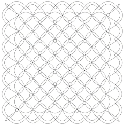 A zentangle composition inspired by 'Cadent', a grid of S-curves connecting coloring page