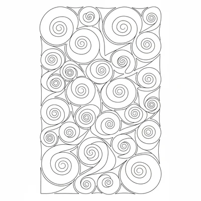 A zentangle composition inspired by 'Printemps', a filling of spirals, each coloring page