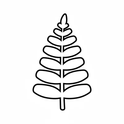 A simple fern with a central stem and 6 pairs of large rounded leaflets coloring page