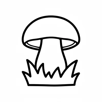 A simple giant porcini mushroom with a large domed brown cap, thick coloring page