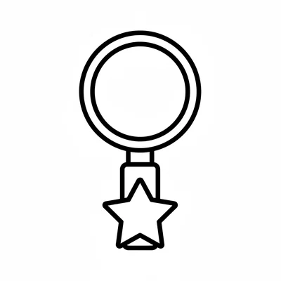A simple round magnifying glass with a crystal clear round lens set in a simple coloring page