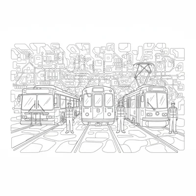 A full transit system map viewed as a physical installation, an actual transit coloring page