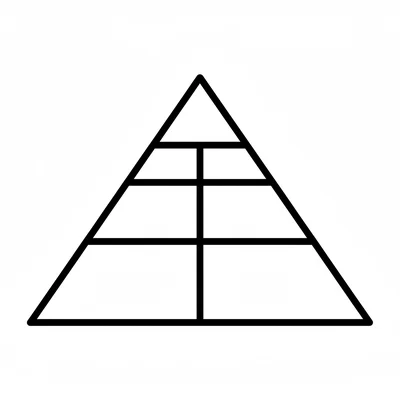 The Great Pyramid of Giza simplified as a single large triangle with three coloring page