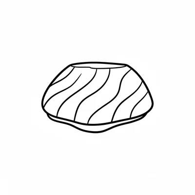 Uluru simplified as a large curved oval rock shape with gentle striated lines coloring page